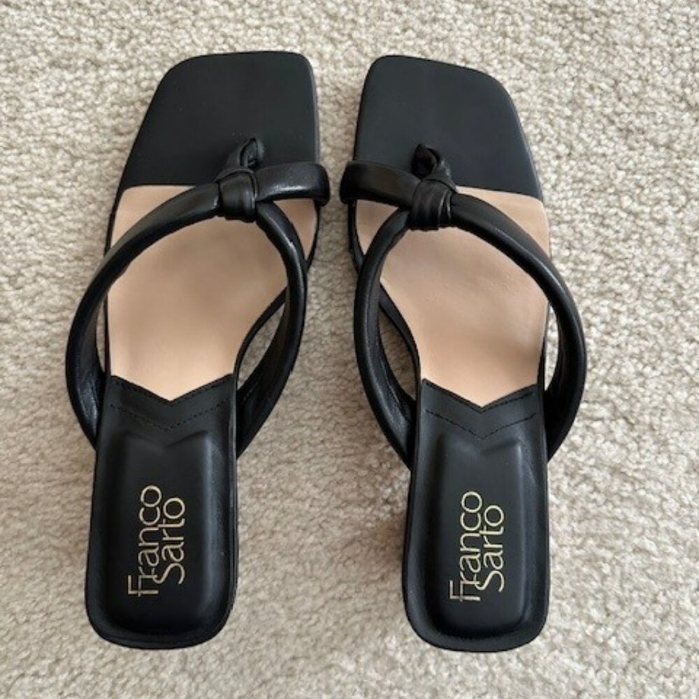 Franco Sarto Celine Knotted Sandals in Black - Excellent Condition